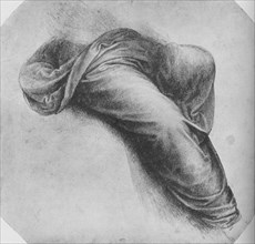 'Studies of the Drapery of a Figure Seated to Right', c1480 (1945). Artist: Leonardo da Vinci.