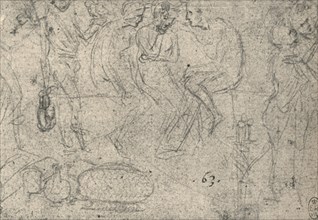 'Group of Figures in Conversation', c1480 (1945). Artist: Leonardo da Vinci.