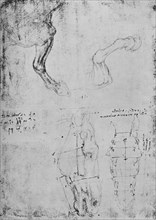 'Studies of Horses' Fore-Legs and Measured Drawings of Horses' Heads', c1480 (1945). Artist: Leonardo da Vinci.