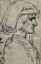 'Profile of a Young Man Wearing a Chaperon', c1480 (1945). Artist: Leonardo da Vinci.