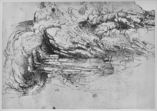 'Study of Rock Formations', c1480 (1945). Artist: Leonardo da Vinci.