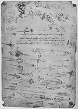 'Studies of Foot-Soldiers Attacking Horsemen with Lances to Which Shields', c1480, (1945) Artist: Leonardo da Vinci.