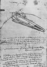 'Drawing of a Flying Machine', c1480 (1945). Artist: Leonardo da Vinci.
