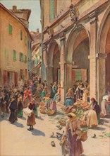 'The Market at Montepulciano', c1900 (1913). Artist: Walter Frederick Roofe Tyndale.