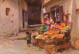 'A Fruit Stall at San Remo', c1900 (1913). Artist: Walter Frederick Roofe Tyndale.