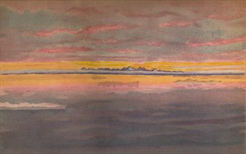 'Sunset off the North Coast of Asia, North of the Mouth of the Chatanga, 1893, (1897). Artist: Fridtjof Nansen.