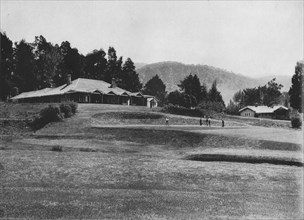 '18th Hole and Club House, Golf Links, Nuwara Eliya, Elevation 6,200 Feet', c1890, (1910). Artist: Alfred William Amandus Plate.