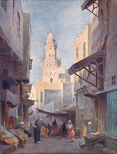 'The Gamalieh and Mosque of the Sultan Babaas, Cairo', c1880, (1904). Artist: Robert George Talbot Kelly.