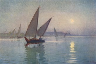 'Moonlight on the Nile, near Cairo', c1880, (1904). Artist: Robert George Talbot Kelly.