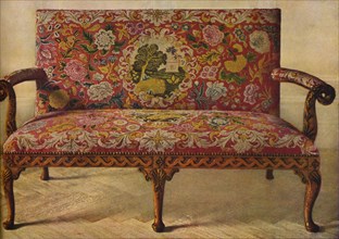 'A Queen Anne Settee Upholstered in Petit Point', c1900, (1936). Artist: Unknown.