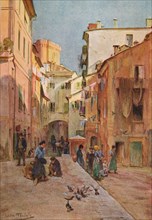 'La Piazza, Sestri Levante', c1910, (1912). Artist: Walter Frederick Roofe Tyndale.