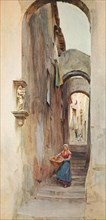 'Street in Cervo San Bartolommeo', c1910, (1912). Artist: Walter Frederick Roofe Tyndale.