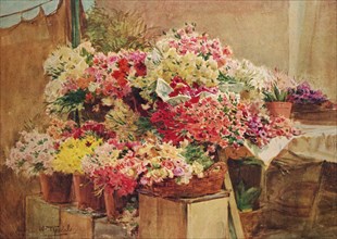 'Flower Stall in Mentone Market', c1910, (1912). Artist: Walter Frederick Roofe Tyndale.