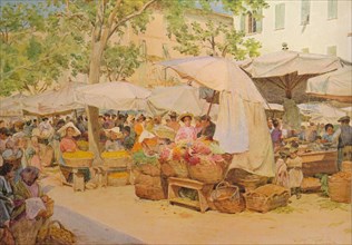 'The Market at Nice', c1910, (1912). Artist: Walter Frederick Roofe Tyndale.