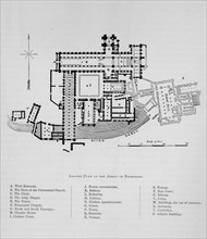 'Ground Plan of Abbey of Fountains', Fountains Abbey,1897. Artist: Unknown.