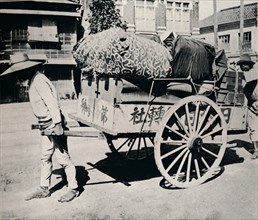 'The Japanese are not slave to possessions. Most can move house by hand-cart', c1900, (1921).  Artist: Julian Leonard Street.