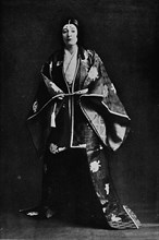 'Mrs. Charles Burnett in a 15th-Century Japanese Court costume. Mrs. Burnett's poems written in Japa Artist: Julian Leonard Street.
