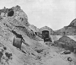 'Inside the wrecked fortress of Sedd el Bahr', 1915. Artist: Unknown.
