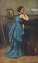 'Femme en bleu', 1874, (1939). Artist: Jean-Baptiste-Camille Corot.