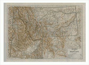 Map of Idaho and Montana, USA, c1910s. Artist: Emery Walker Ltd.