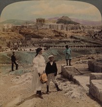 'The Acropolis of Athens, Lycabettus and Royal Palace, from Philopappos monument', 1907. Artists: Elmer Underwood, Bert Elias Underwood.