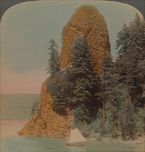 Rooster Rock, curious rock formation along the Columbia River, Oregon', 1902. Artists: Elmer Underwood, Bert Elias Underwood.