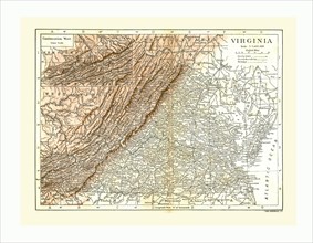 Map of Virginia, USA, c1900. Artist: Carl Hentschel.
