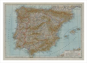 Map of Spain and Portugal, c1910. Artist: Emery Walker Ltd.