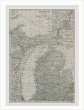 Map of Michigan, USA, c1900. Artist: Emery Walker Ltd.