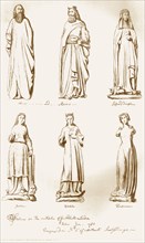 Statues on the Outside of Guild Hall, 1783, (1886). Artist: Unknown.