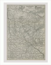 Map of Minnesota, USA, c1900s. Artist: Emery Walker Ltd.