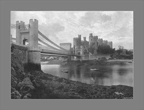 Conway Castle and Bridges, c1900. Artist: Catherall & Pritchard.