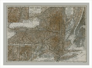 Map of New York, c1900s. Artist: Emery Walker Ltd.