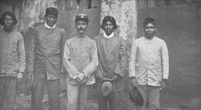 'Tymbiras Indians of the State of Maranhao. Lt. Pedro Dantas and his Interpreters', 1914. Artist: Unknown.