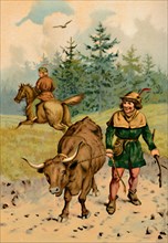 'Hans and his Cow', 1901. Artist: Edward Henry Wehnert.