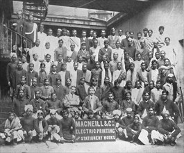 'Staff of Macneill & Co.'s Printing and Stationery Works, Calcutta', 1917. Artist: Unknown.