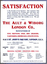 'The Ault & Wiborg London Co. Advert - Satisfaction', 1919. Artist: Ault & Wiborg.