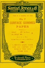 'Samuel Jones & Company Gummed Paper Makers advert, 1919. Artist: Unknown.