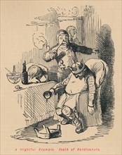 'A frightful Example. Death of Hardicanute', c1860, (c1860). Artist: John Leech.