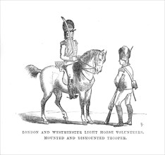 'London and Westminster Light Horse Volunteers. Mounted and Dismounted Trooper', c1870. Artist: Unknown.