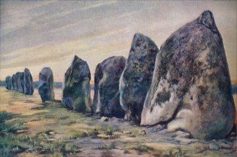 Alinements near Carnac, Brittany, France, c1920. Artist: Unknown.