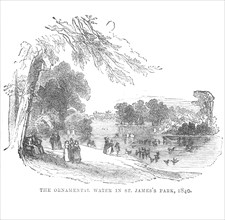 'The Ornamental Water in St. James' Park, 1840', c1870. Artist: Unknown.