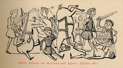 'Battle between the Mercians and Egbert', c1860, (c1860). Artist: John Leech.