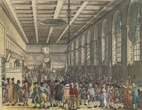 Interior of Custom House, London, 1808. Artists: Augustus Charles Pugin, Thomas Rowlandson.