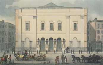 Front view of the Theatre Royal, Drury Lane, Westminster, London, 1812. Artist: Anon.