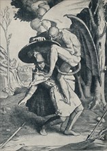 'Christian Fighting Apollyon', 1895, (1923). Artist: William Strang.