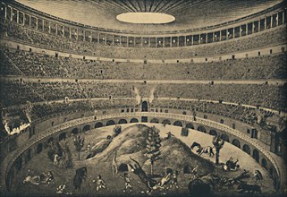 'Roma - Colosseum - Reconstruction of a hunt of wild animals', 1910. Artist: Unknown.