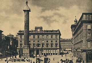 ''Roma - Square and Column of Marcus Aurelius', 1910. Artist: Unknown.