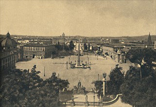 'Roma - View from the Pincian Garden: Square of the Popolo (poplar-trees)', 1910. Artist: Unknown.