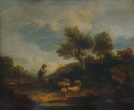 'Landscape with Sheep', 18th century, (1935). Artist: Thomas Gainsborough.